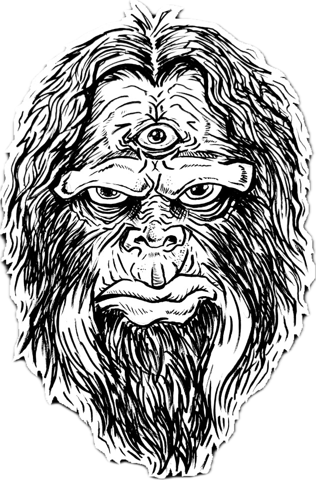Three‑eyed ape artwork by Shaun Pereira